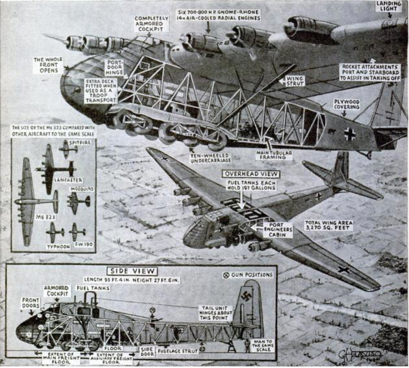 Illustration for article titled This Giant Nazi Plane Was The Largest Land-Based Transport Of WWII